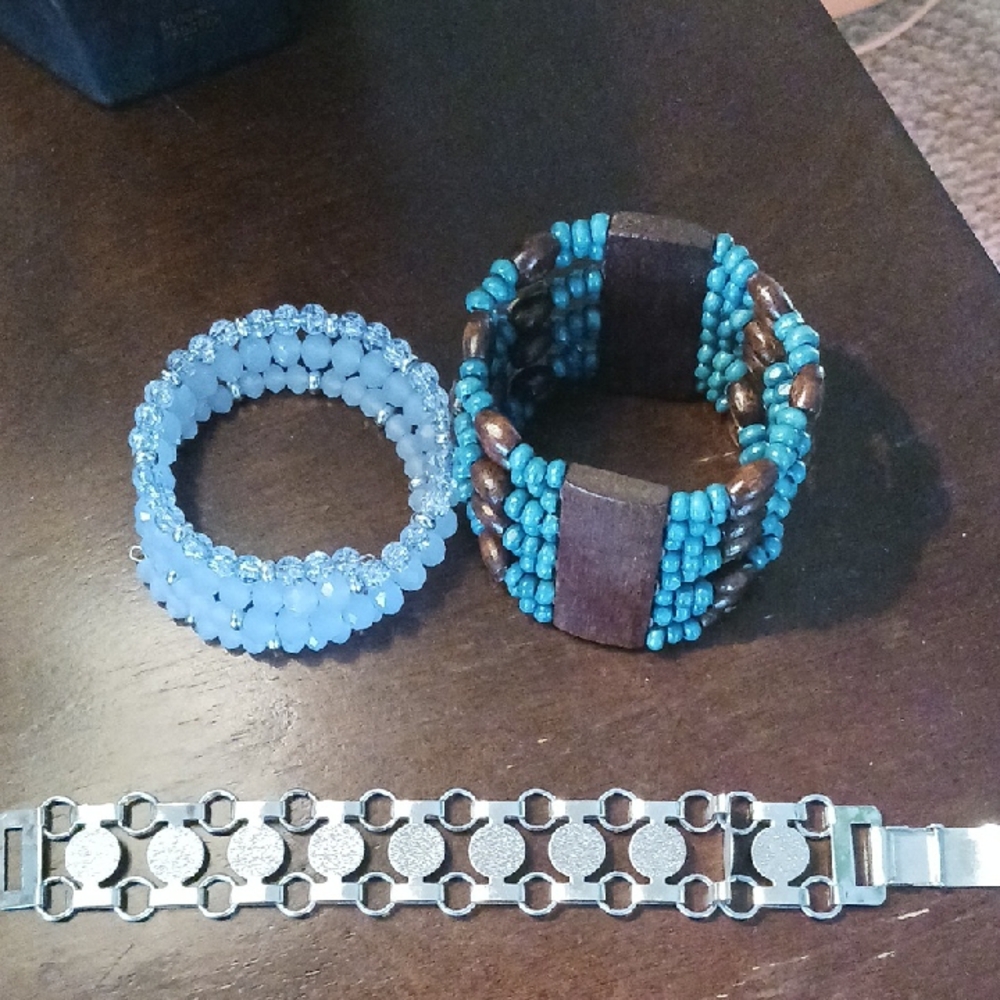 Turquoise and Brown Beaded Bracelet Set